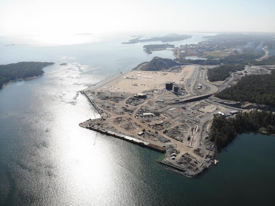 Ilmakuva vesirakennuskohteesta